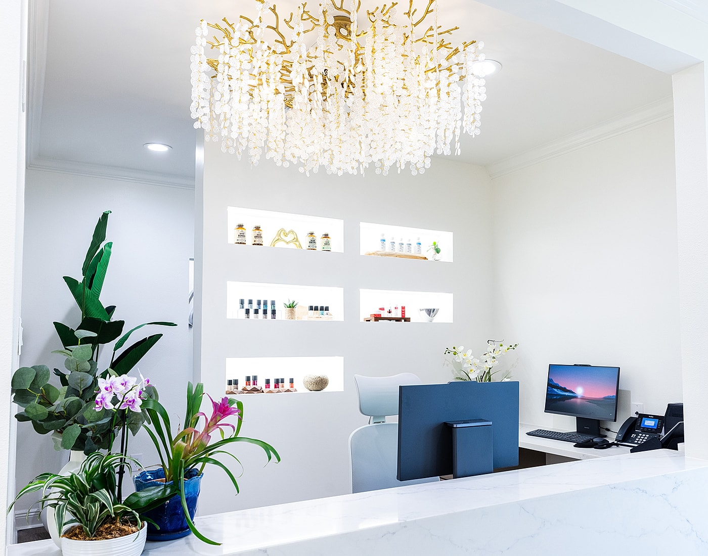 Foot treatment with medical equipment and gloves.